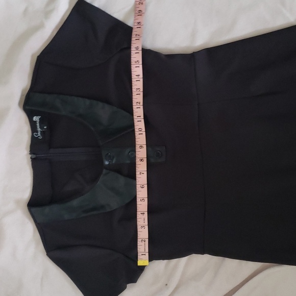 Sourpuss vinyl collar black dress.  New . Size s - Picture 6 of 7